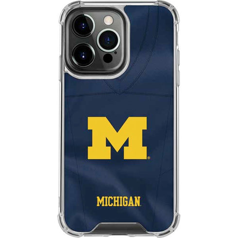 University of Michigan Blue Jersey iPhone 14 Pro Clear Case